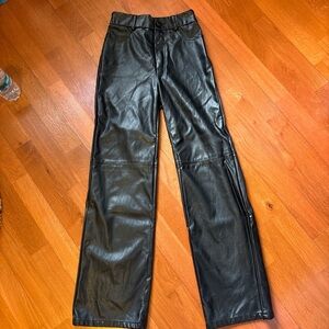Black Faux Leather Pants